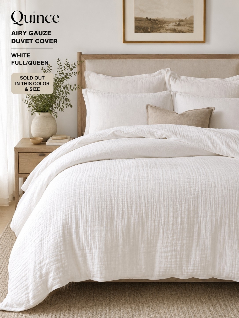 Quince Airy Gauze Duvet Cover White Full Queen NWT SOLD OUT